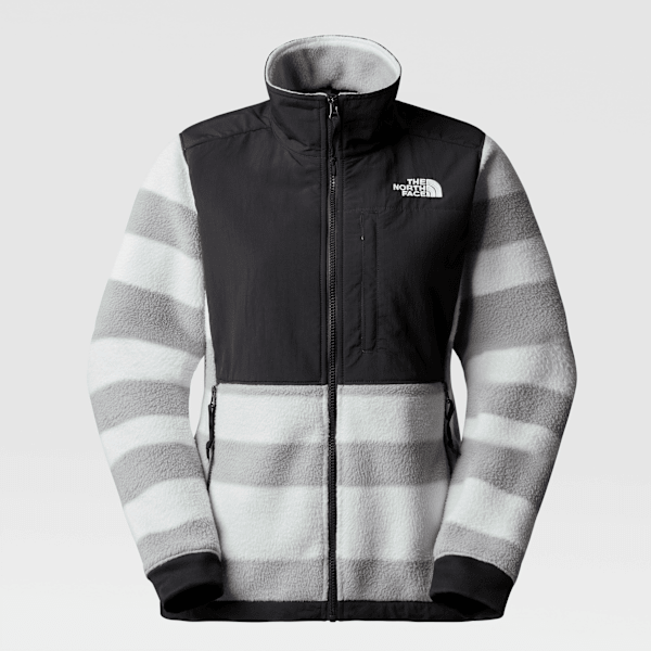 The North Face Women's Printed Denali 2 Fleece Jacket Tin Grey Stripes Print