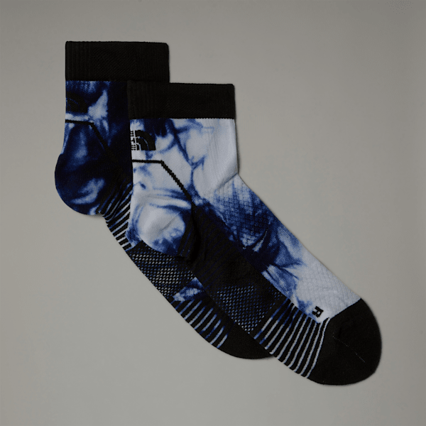 The North Face Trail Run Printed 1/4 Socks Midnight Petrol Tie Dye-tnf Black