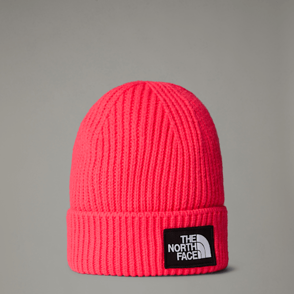 The North Face Kids' Tnf Box Logo Cuffed Beanie Radiant Poppy One