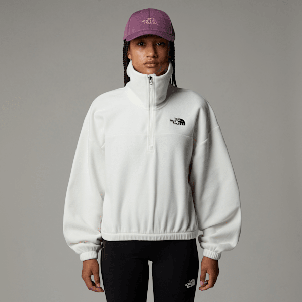 The North Face Women's 100 Glacier 1/2 Zip Fleece White Dune