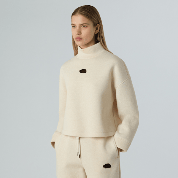 The North Face Women's Mock Neck Sweatshirt White Dune Heather