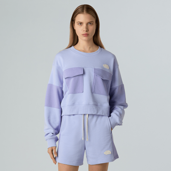 The North Face Women’s Terry Oversized Cropped Sweatshirt Purple Mint