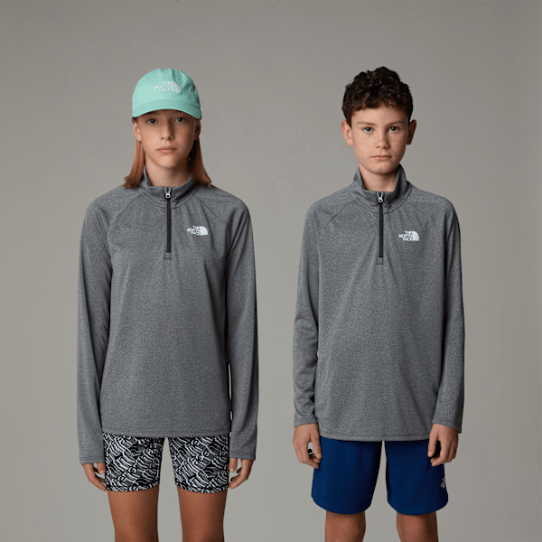 The North Face Never Stop Langarm-top Mit 1/4-langem Rv Für Jugendliche Tnf Medium Grey Heather 