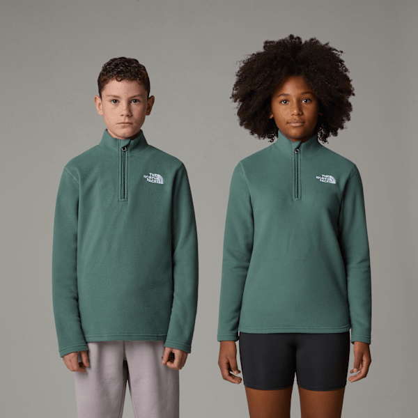 The North Face Teens' Glacier 1/4 Zip Fleece Duck Green