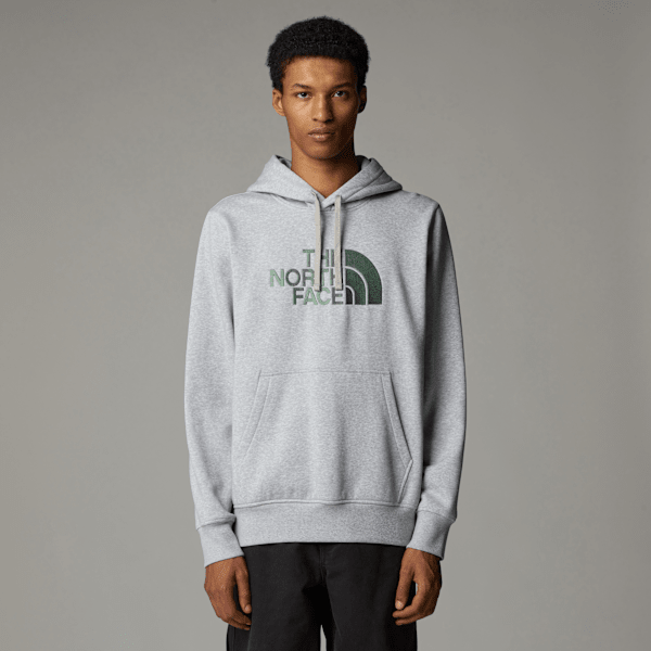 The North Face Men’s Drew Peak Hoodie Tnf Light Grey Heather-duck Green