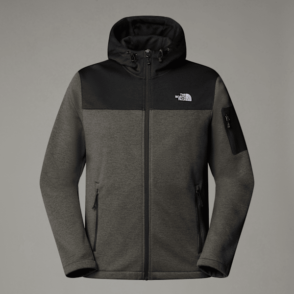 The North Face Men's Tech Emilio Hooded Fleece Demitasse Brown Heather-tnf Black Heather