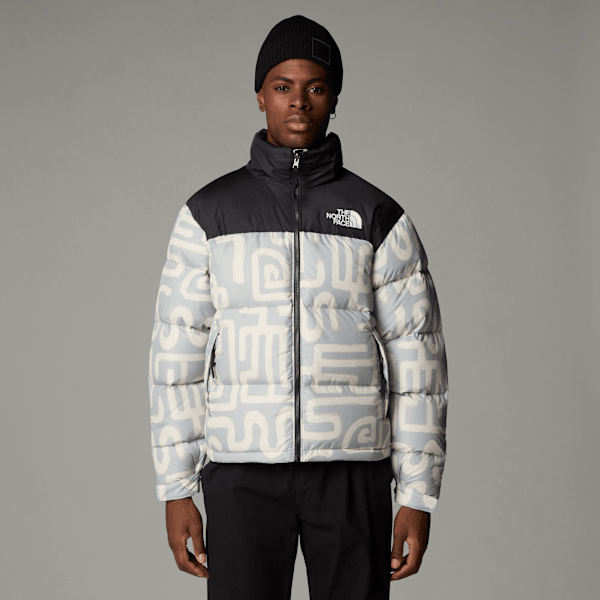 The North Face Men’s 1996 Retro Nuptse Jacket High Rise Grey Lunar Snake Print-tnf Black