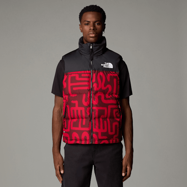 The North Face Men’s 1996 Retro Nuptse Gilet Tnf Red Lunar Snake Print-tnf Black