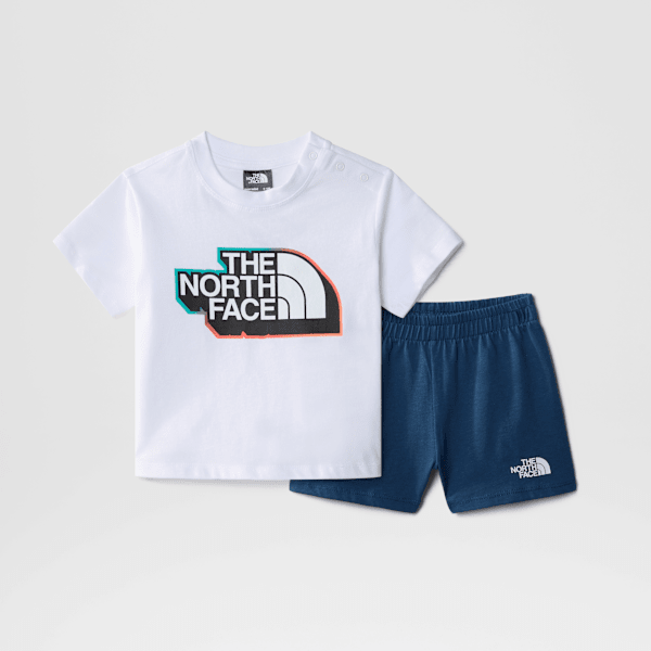 The North Face Baby Cotton Summer Set Tnf White-shady Blue- 0