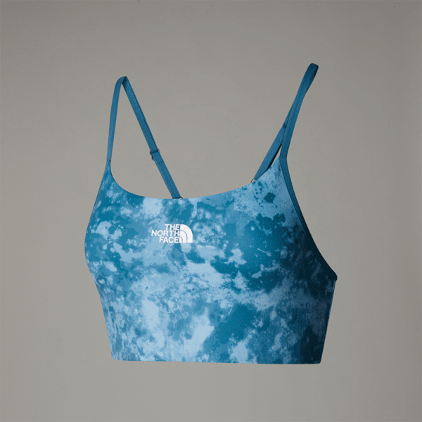 The North Face Women's Flex Printed Bra Mallard Blue Micro Halfdome Print
