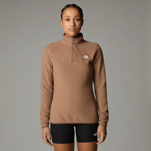 The North Face 100 Glacier Fleece Mit 1/4-langem Rv Für Damen Latte 