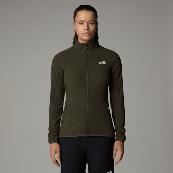 The North Face 100 Glacier Fleece Mit Durchgehendem Rv Für Damen New Taupe Green 
