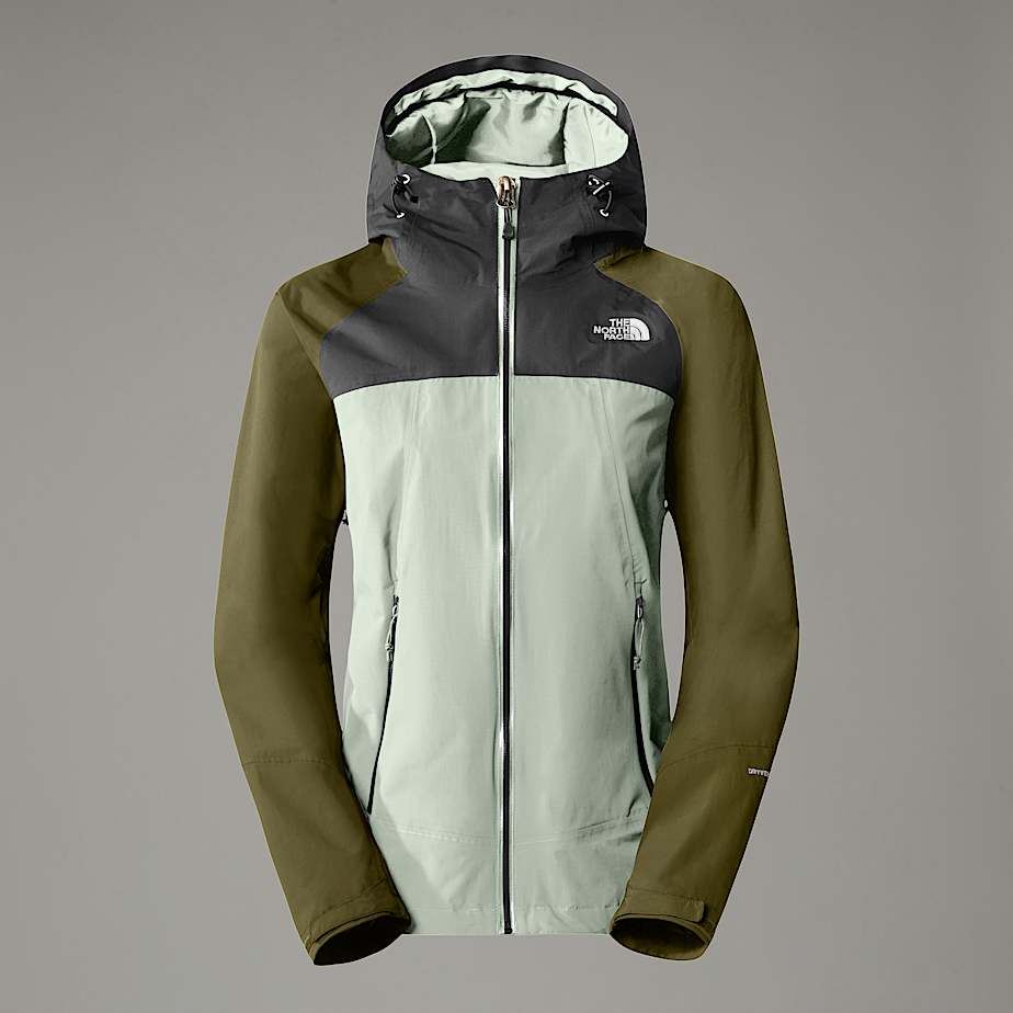 The North Face Stratos Kapuzenjacke Für Damen Misty Sage-asphalt Grey-forest Olive-npf 