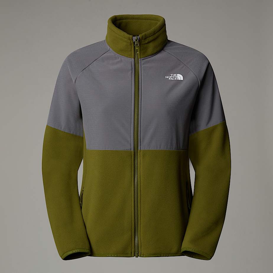 The North Face Glacier Fleece In Schwerer Qualität Mit Durchgehendem Rv Für Damen Forest Olive-smoked Pearl 