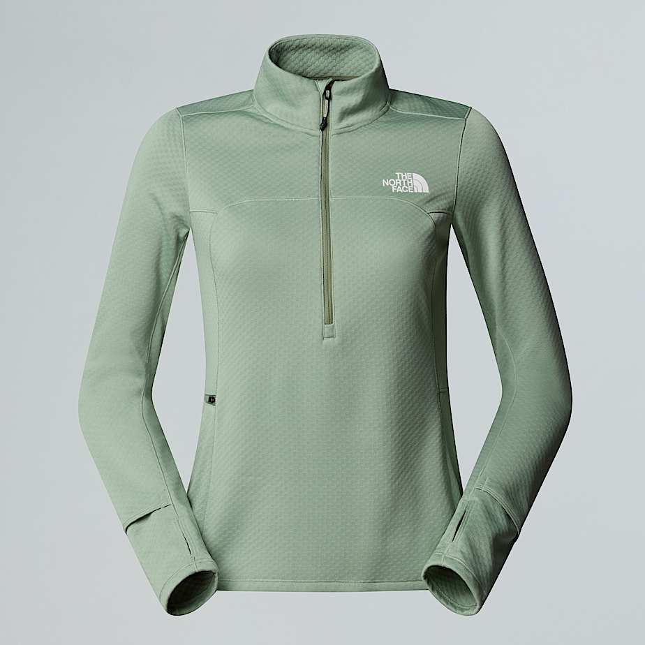 The North Face Winter Warm Pro Fleece Mit 1/4-langem Rv Für Damen Slate Moss 