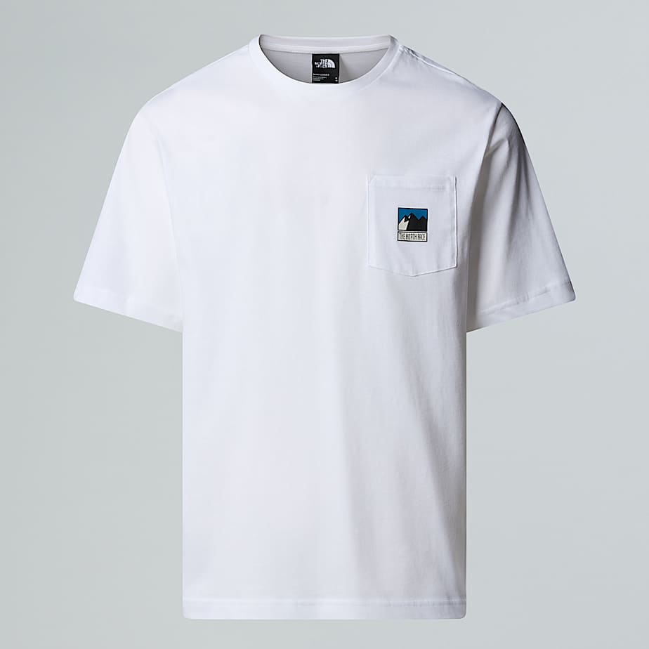The North Face Mountain Logo Relaxt Geschnittenes Pocket T-shirt Für Herren Tnf White 