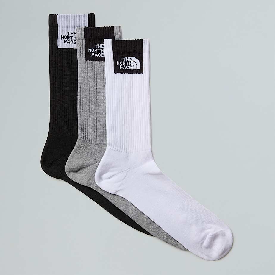 The North Face Multi Sport Fine Box Gepolsterte Crew-socken Tnf White-tnf Black-monument Grey 