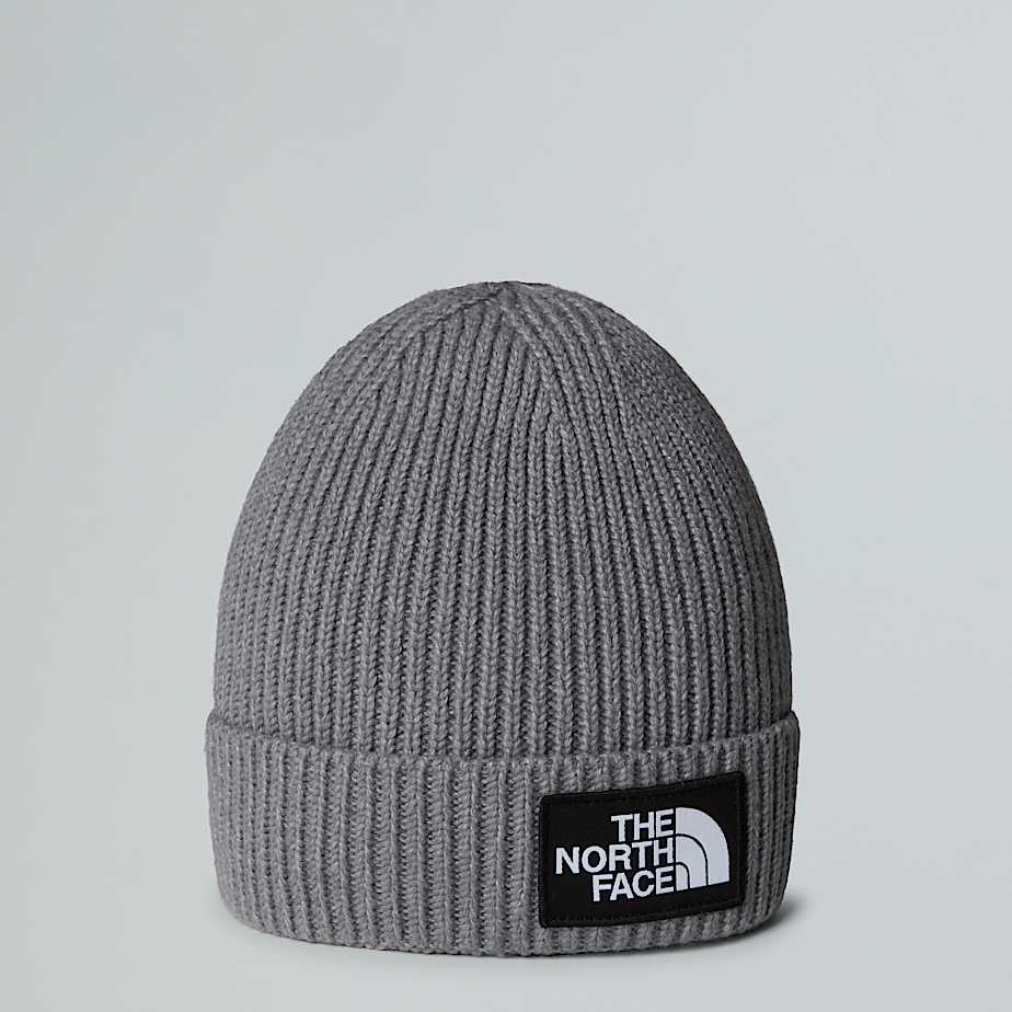 The North Face Kids' Tnf Logo Box Cuffed Beanie Tnf Medium Grey Heather One