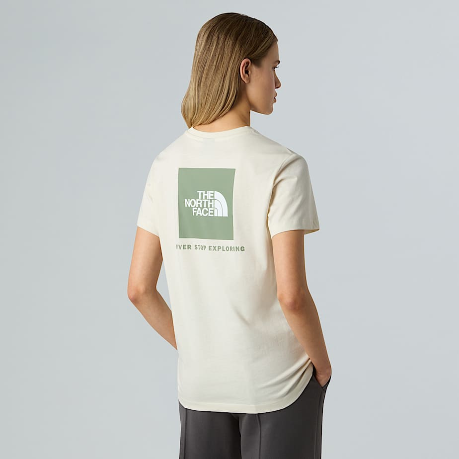 The North Face Nse Box Relaxt Geschnittenes T-shirt Für Damen White Dune-slate Moss 