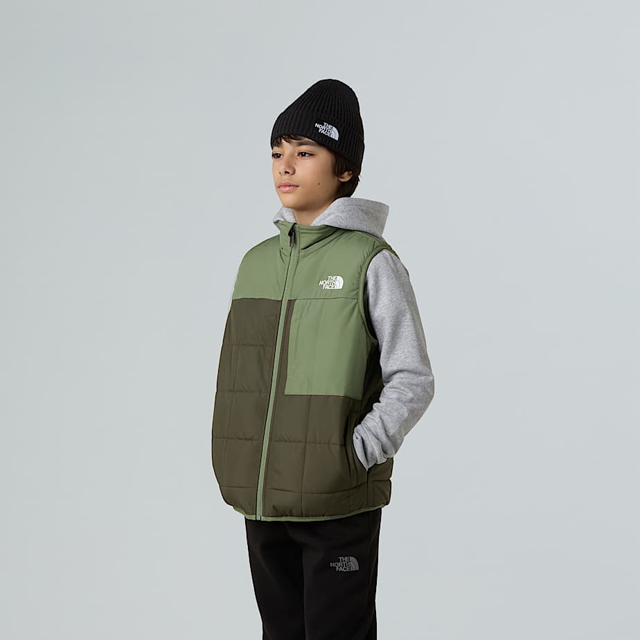 The North Face Chaleco Reversible Shasta Para Niño New Taupe Green-bark Mist 