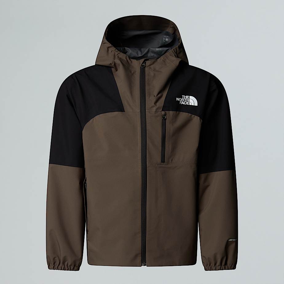 The North Face Klein Verpackbare Wander-shelljacke Für Jugendliche New Taupe Green-tnf Black 