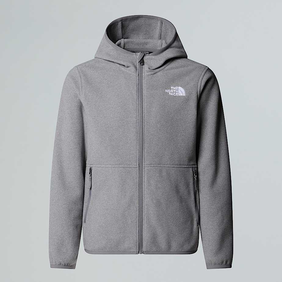 The North Face Glacier Fleece Mit Durchgehendem Rv Für Jugendliche Tnf Mid Grey Heather 