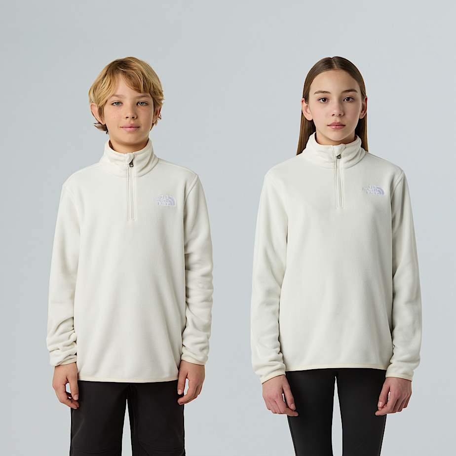 The North Face Teens' Glacier 1/4 Zip Fleece White Dune