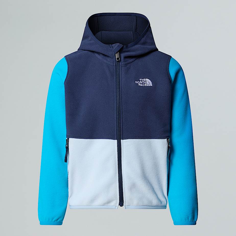 The North Face Glacier Fleece Mit Kapuze Und Durchgehendem Rv Für Kinder Summit Navy-meridian Blue-polar Haze 