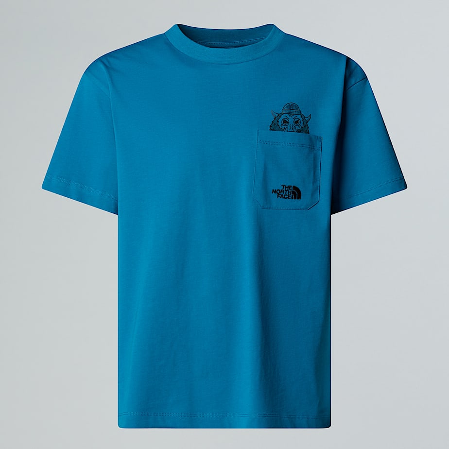 The North Face Sports Pocket T-shirt In Oversize Mit Grafik Für Jungen Dusk Blue 