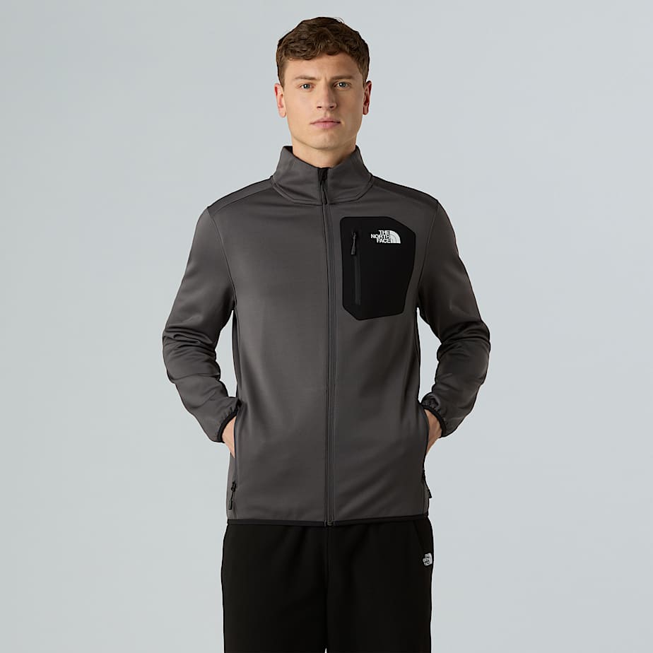 The North Face Crest Fleece Mit Durchgehendem Rv Für Herren Anthracite Grey-tnf Black 