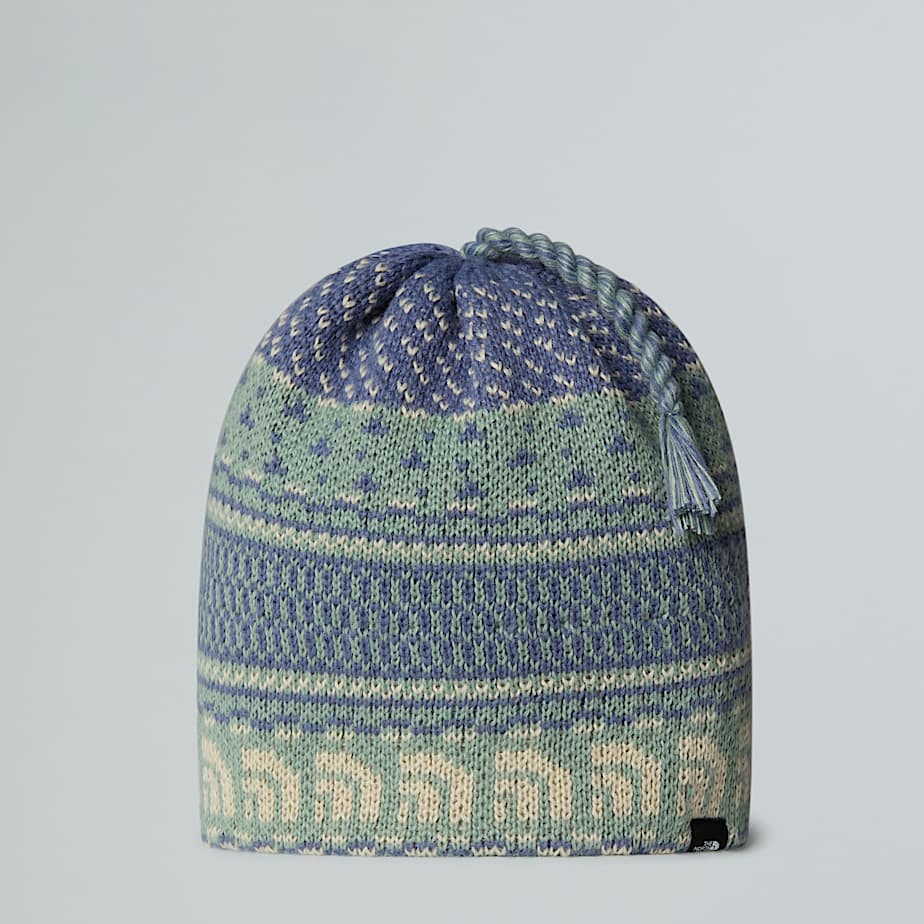 The North Face Cabin Ski Tuke Beanie Slate Moss Jacquard-tassel 