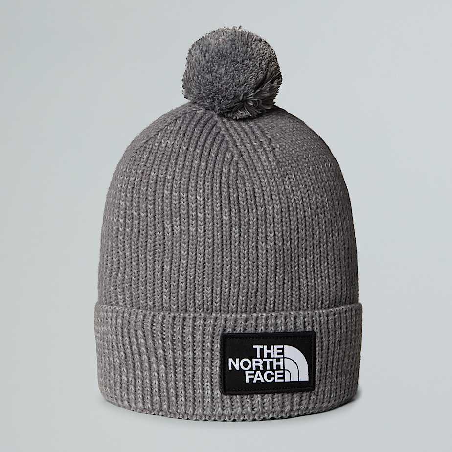 The North Face Tnf Logo Box Pom Beanie Tnf Medium Grey Heather One