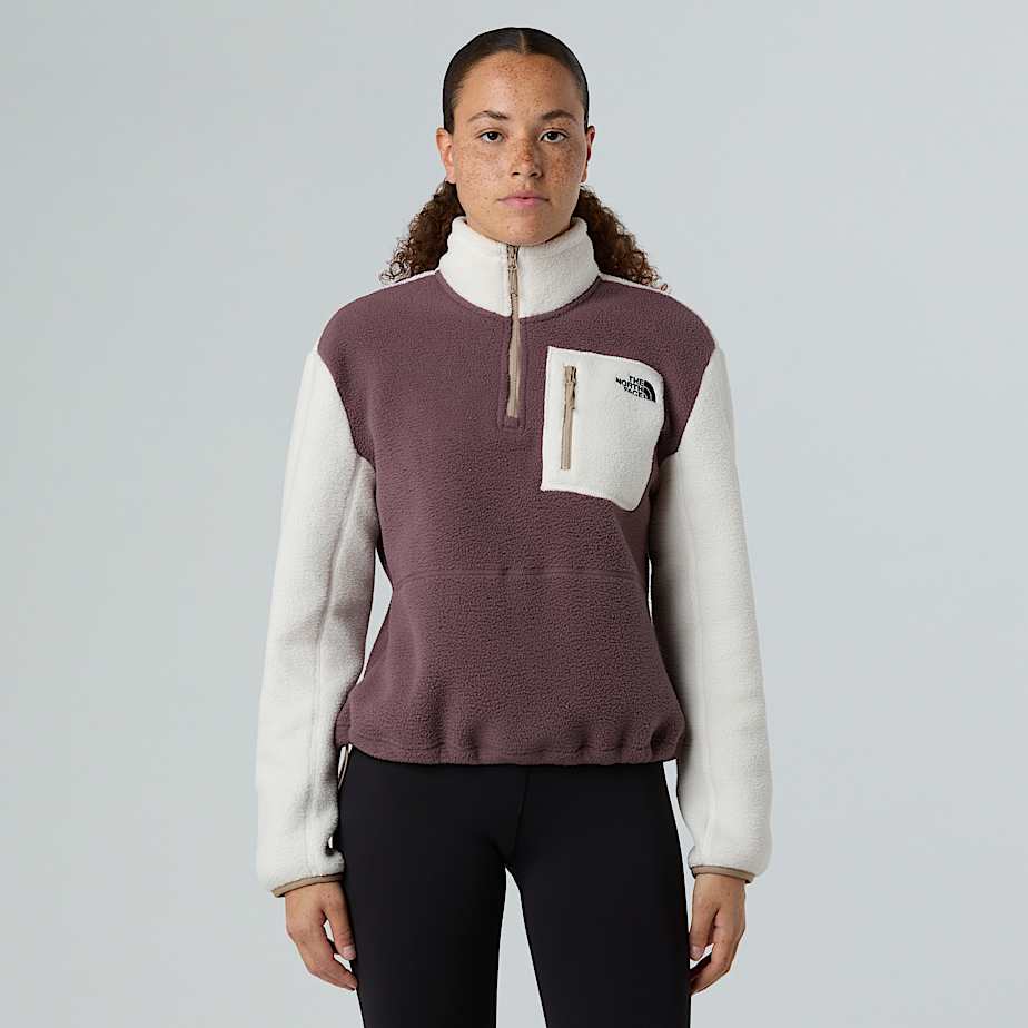 The North Face Women's Yumiori 1/4 Zip Fleece Jacket Tawny Quartz-white Dune-mushroom Grey
