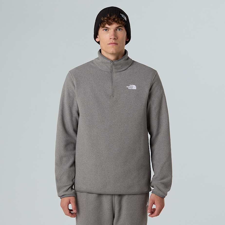 The North Face Glacier Fleece Mit 1/4-Langem Rv FüR Herren Tnf Mid Grey Heather GrößE S Male-image