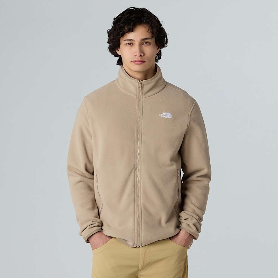 The North Face Glacier Fleece Mit Durchgehendem Rv Für Herren Mushroom Grey 