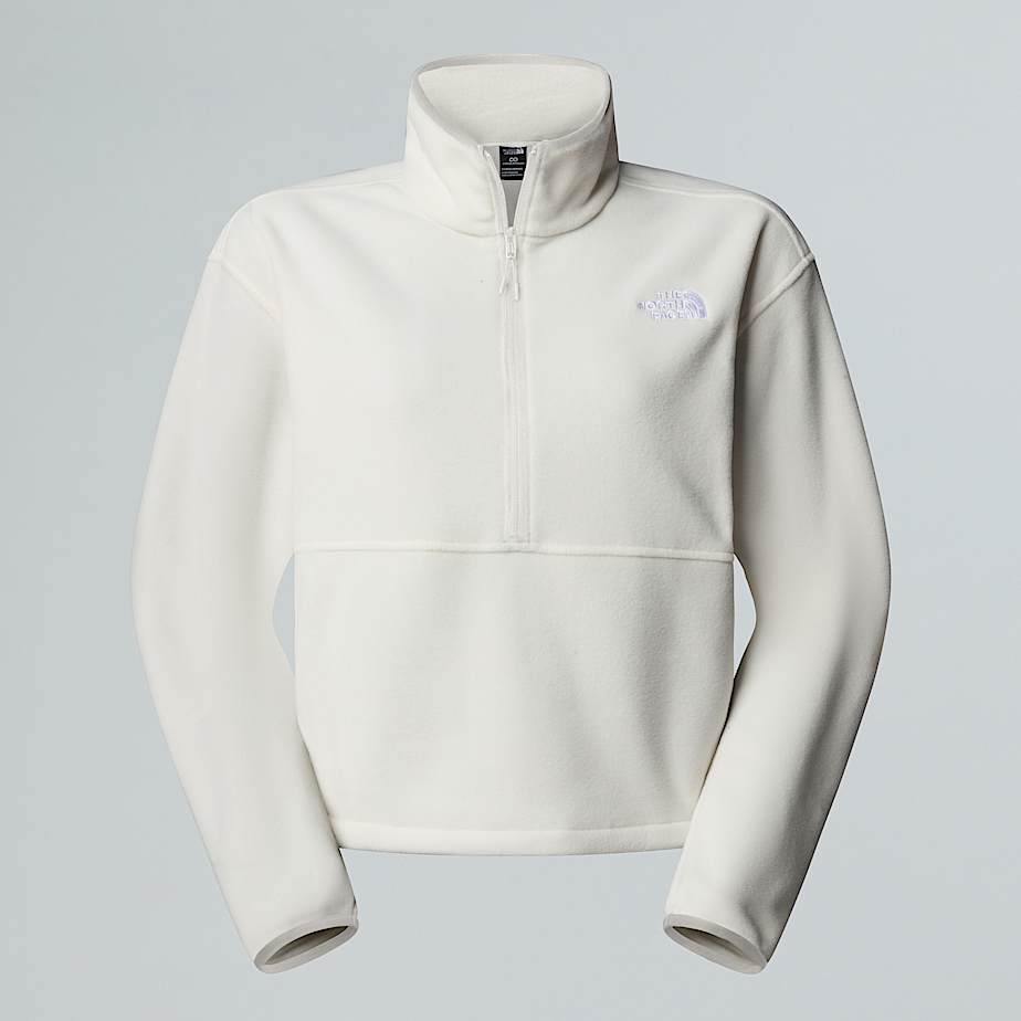 The North Face Glacier Kurzer Fleece Mit 1/2-langem Rv Für Damen White Dune 