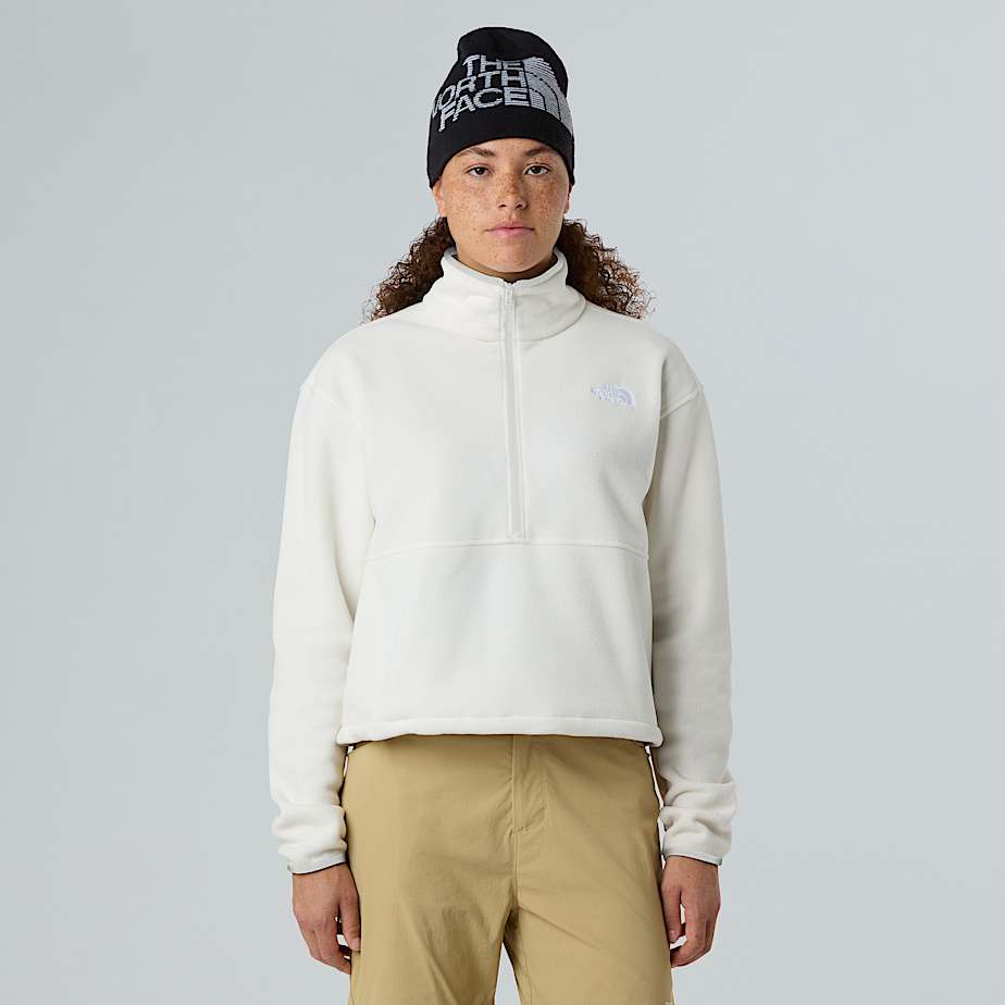 The North Face Glacier Kurzer Fleece Mit 1/2-langem Rv Für Damen White Dune 