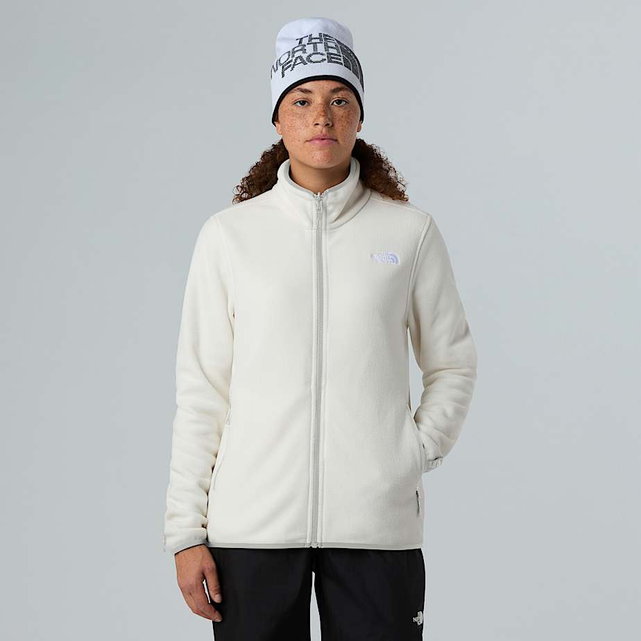 The North Face Glacier Fleece Mit Durchgehendem Rv FüR Damen White Dune GrößE S Female-image