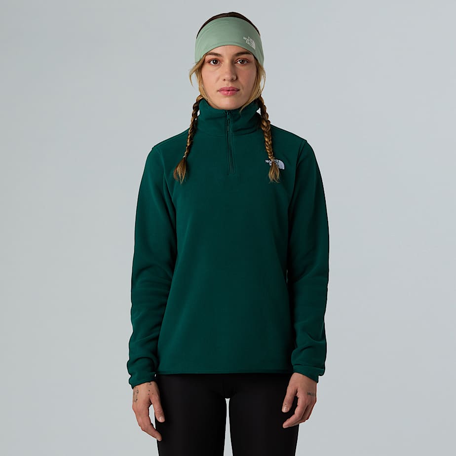 The North Face Glacier Fleece Mit 1/4-langem Rv Für Damen Hunter Green 