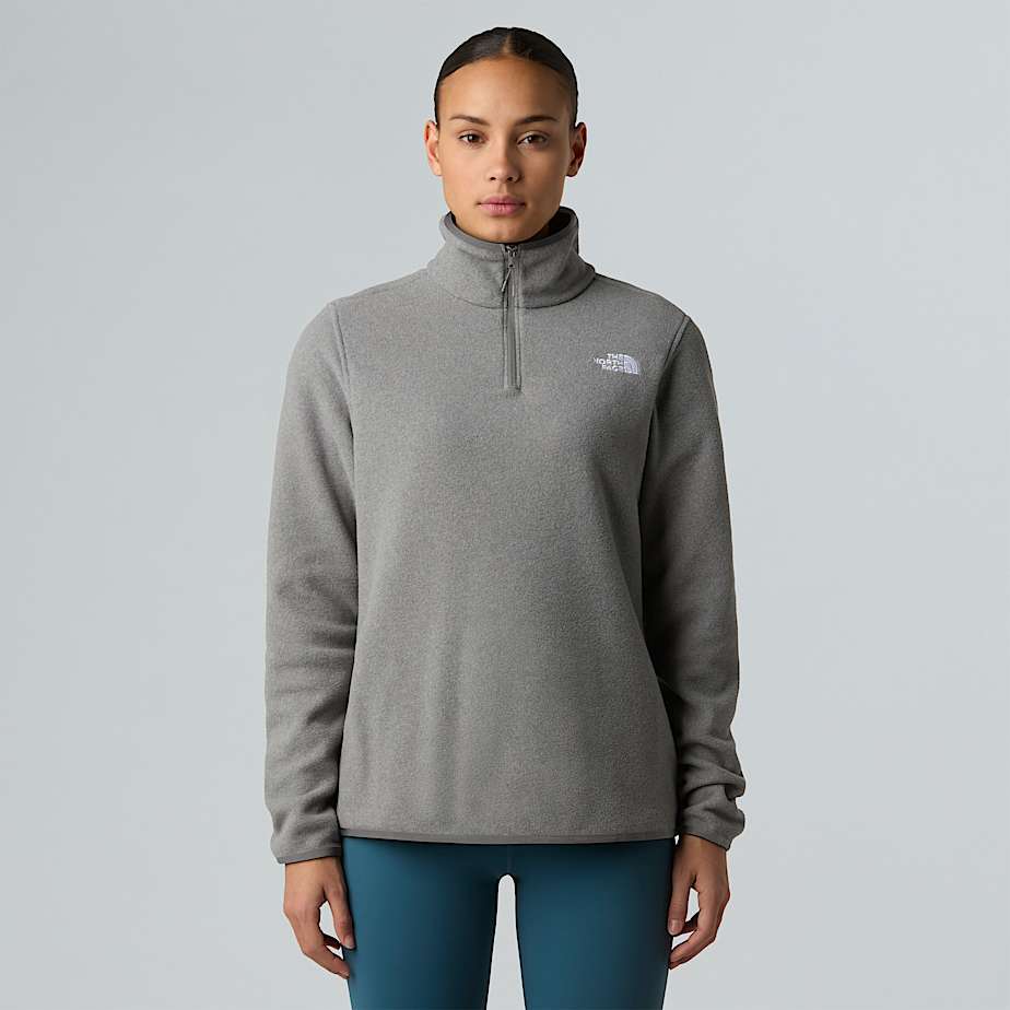 The North Face Glacier Fleece Mit 1/4-Langem Rv FüR Damen Tnf Mid Grey Heather GrößE M Female-image