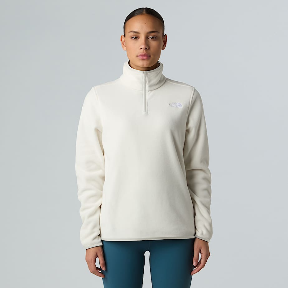 The North Face Glacier Fleece Mit 1/4-Langem Rv FüR Damen White Dune GrößE M Female-image