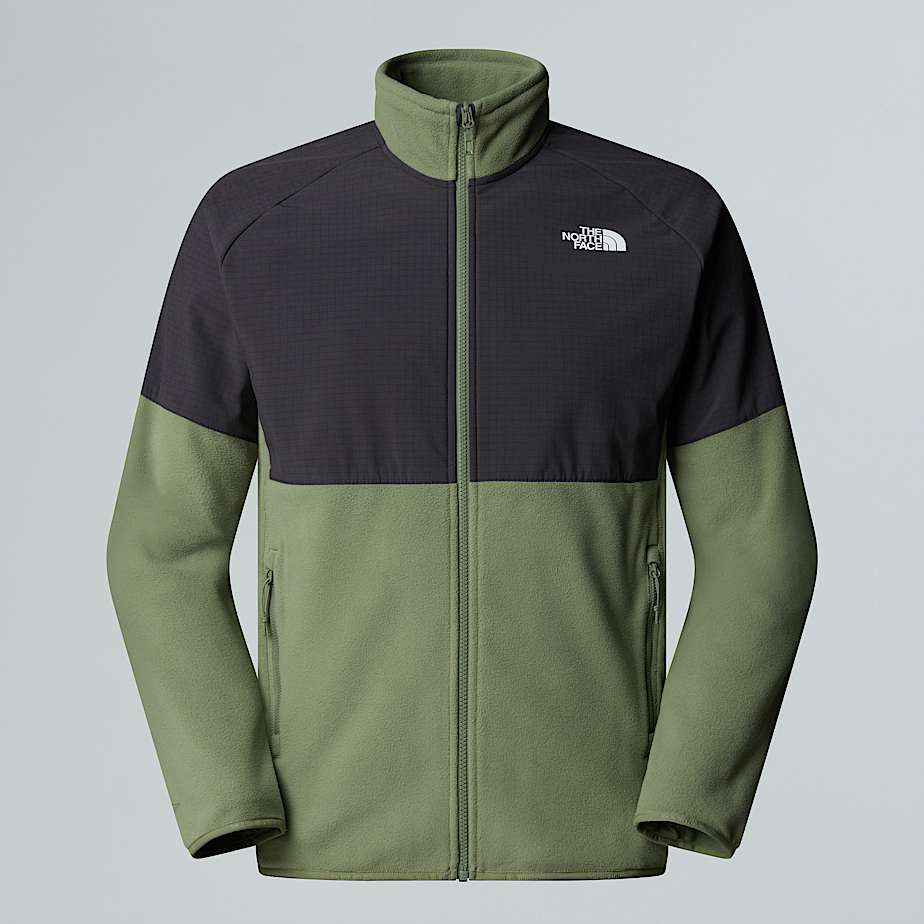 The North Face Glacier Fleece In Schwerer Qualität Mit Durchgehendem Rv Für Herren Bark Mist-asphalt Grey 