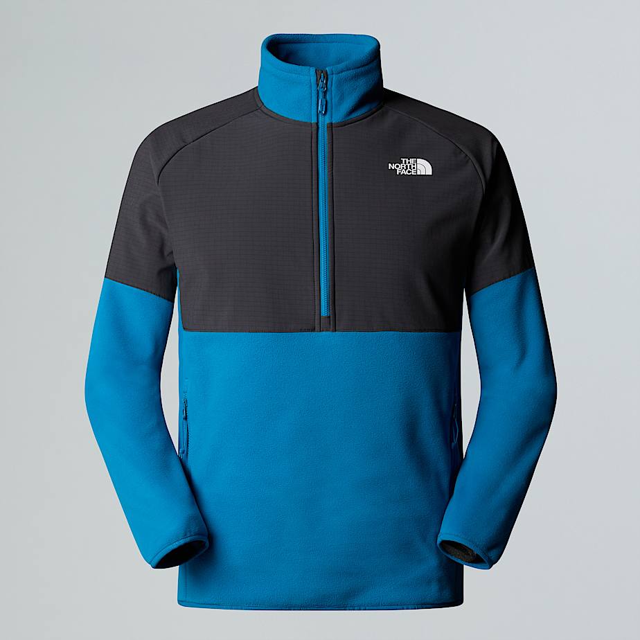 The North Face Glacier Fleece In Schwerer Qualität Mit 1/2-langem Rv Für Herren Dusk Blue-asphalt Grey 
