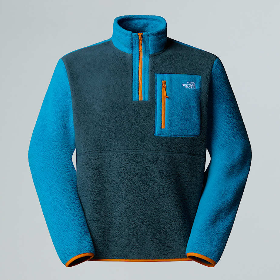 The North Face Yumiori Fleecejacke Mit 1/4-langem Rv Für Herren Deep Cypress-dusk Blue-agate Orange 