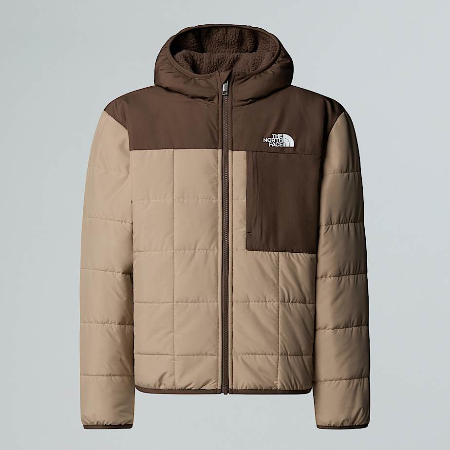 The North Face Boys' Reversible Shasta Full-zip Hooded Jacket Mushroom Grey-smokey Brown