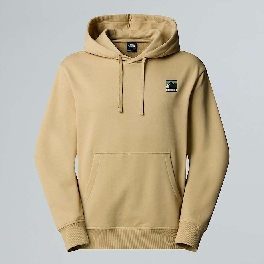 The North Face Men's Mountain Logo Relaxed Hoodie Khaki Stone