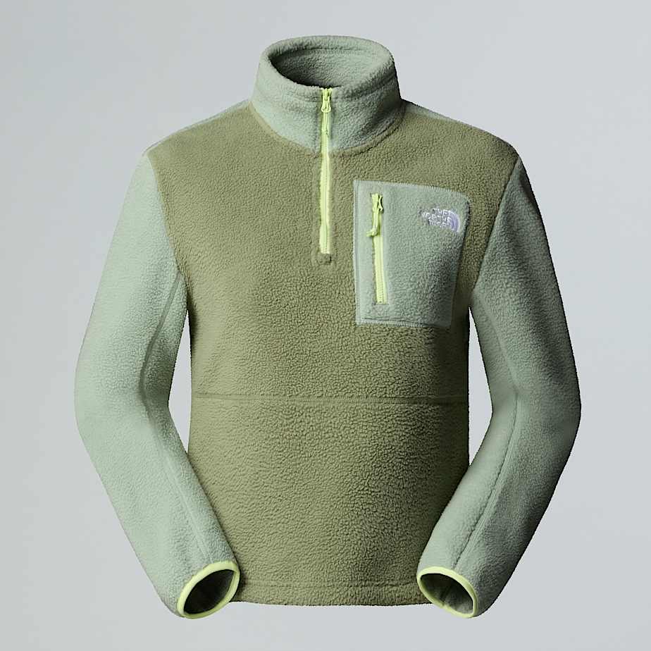 The North Face Yumiori Fleecejacke Mit 1/4-langem Rv Für Damen Bark Mist-slate Moss-astro Lime 