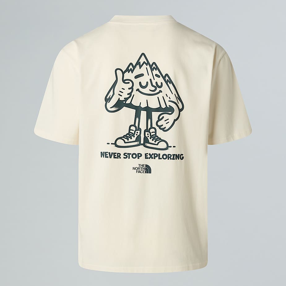 The North Face Mountain Fun T-shirt In Oversize Und Unisex White Dune 