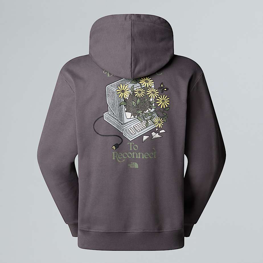 The North Face Sudadera Holgada Con Capucha Y Estampado Gráfico Connect Unisex Anthracite Grey 