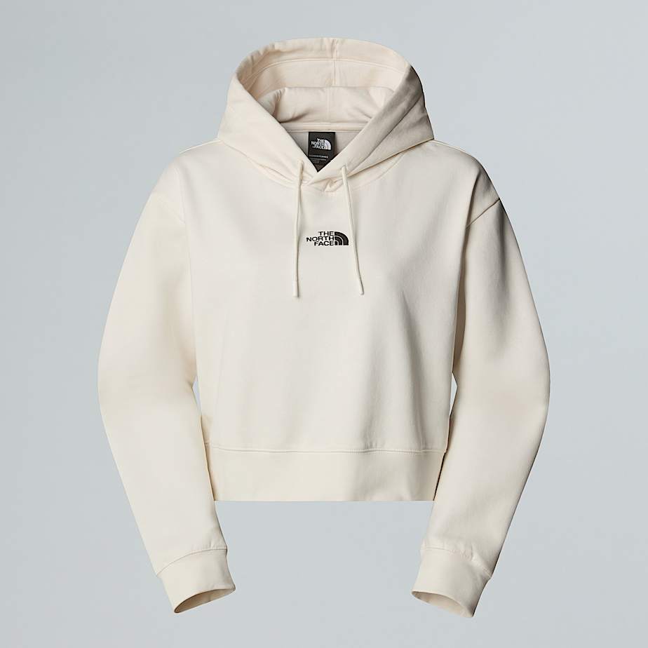 The North Face Essential Kurzgeschnittener Kapuzenpulli Für Damen White Dune 